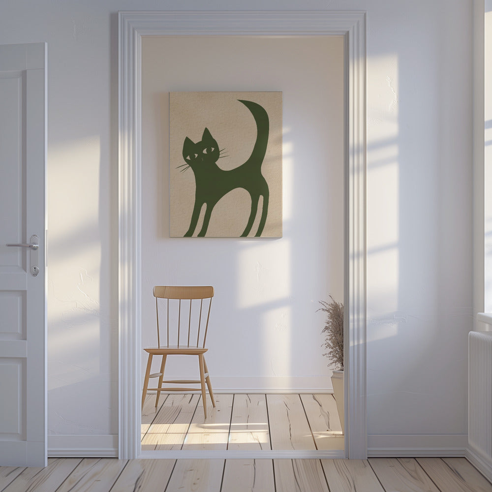 Green cat | Canvas