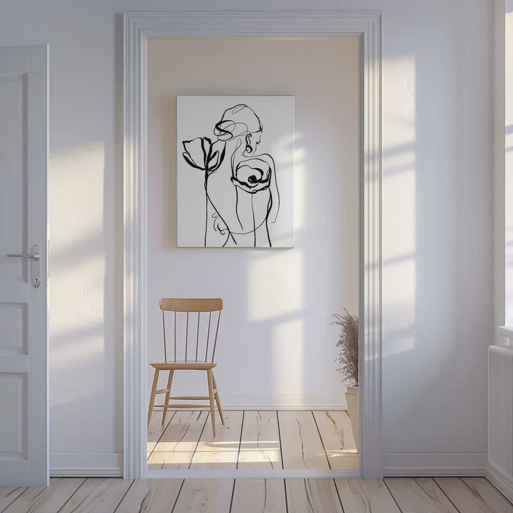 Nude with poppies | Canvas