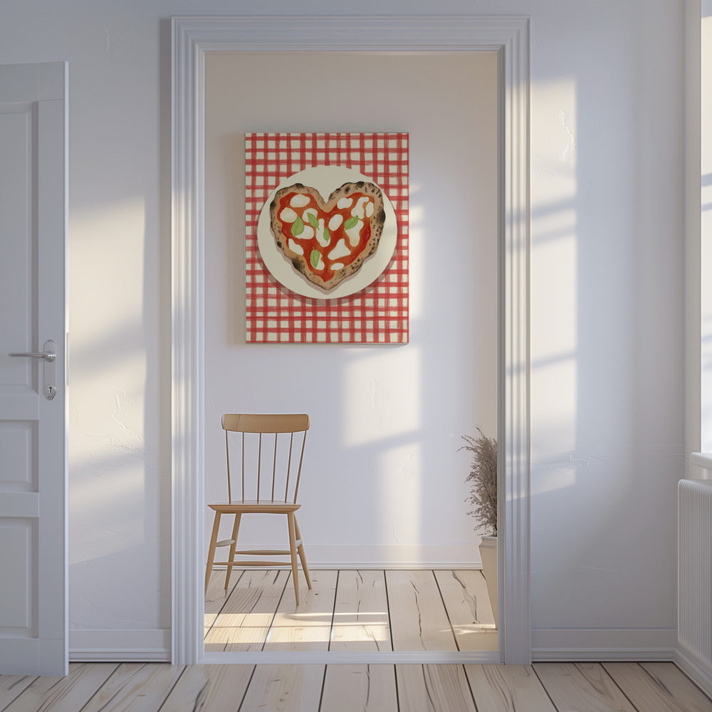 Pizza Heart checked | Canvas