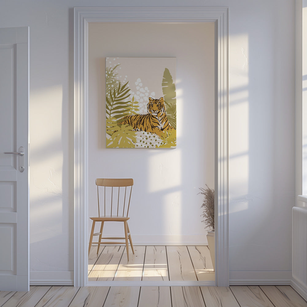 Tiger Laying Down By Cats and Dotz 30 X 42 Inches | Canvas