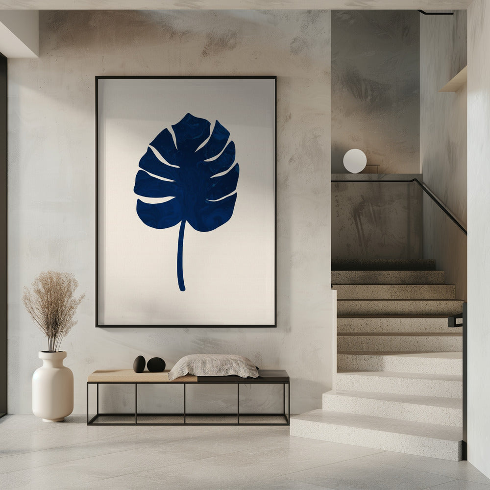 Monstera Marble Blue | Poster