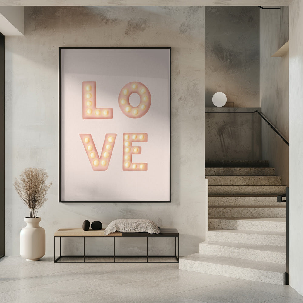 LOVE Light Letters Pink | Poster