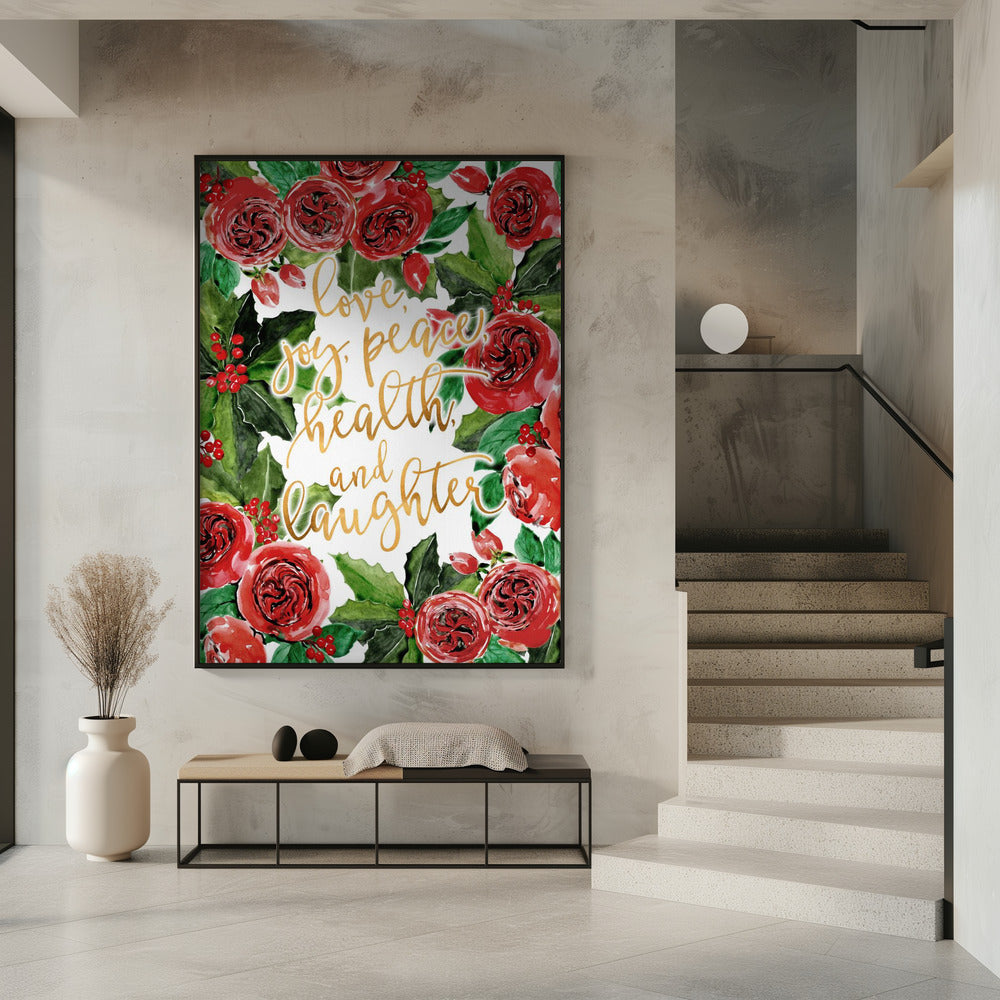 Best wishes holiday red roses | Poster
