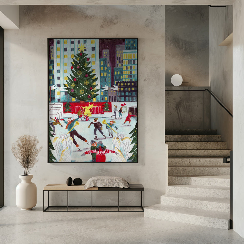 Ice skating at Rockefeller center | Poster