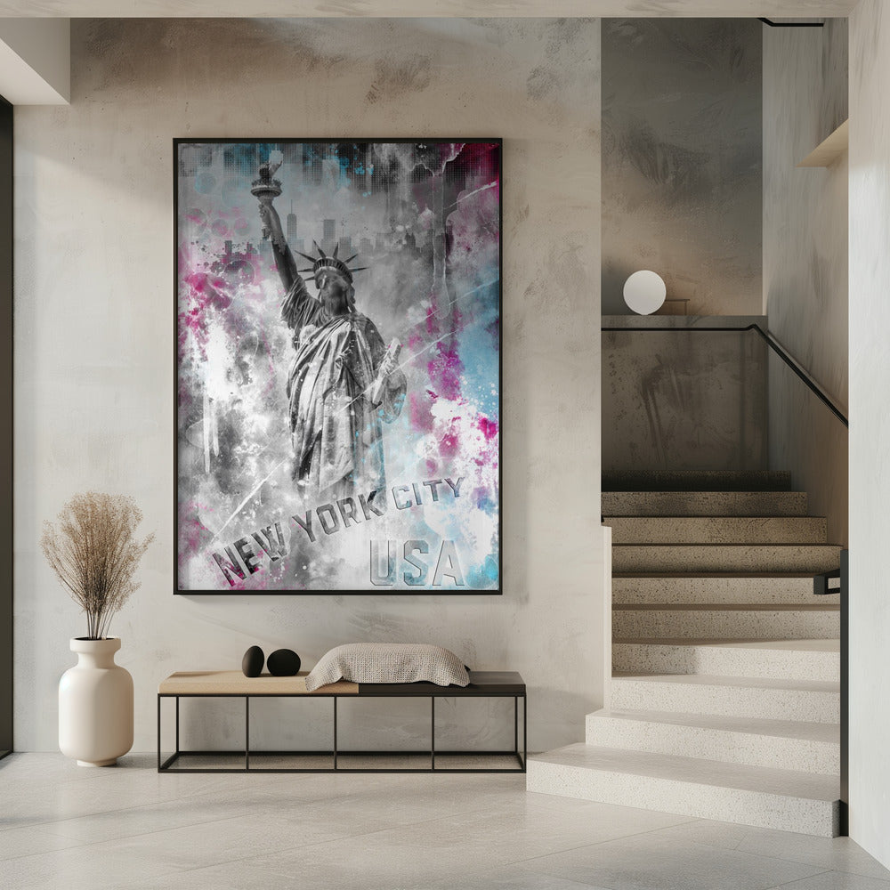 POP ART Statue of Liberty - Splashes | Poster