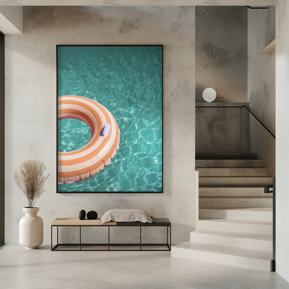 Peach Fuzz Swimming Pool Fun | Poster