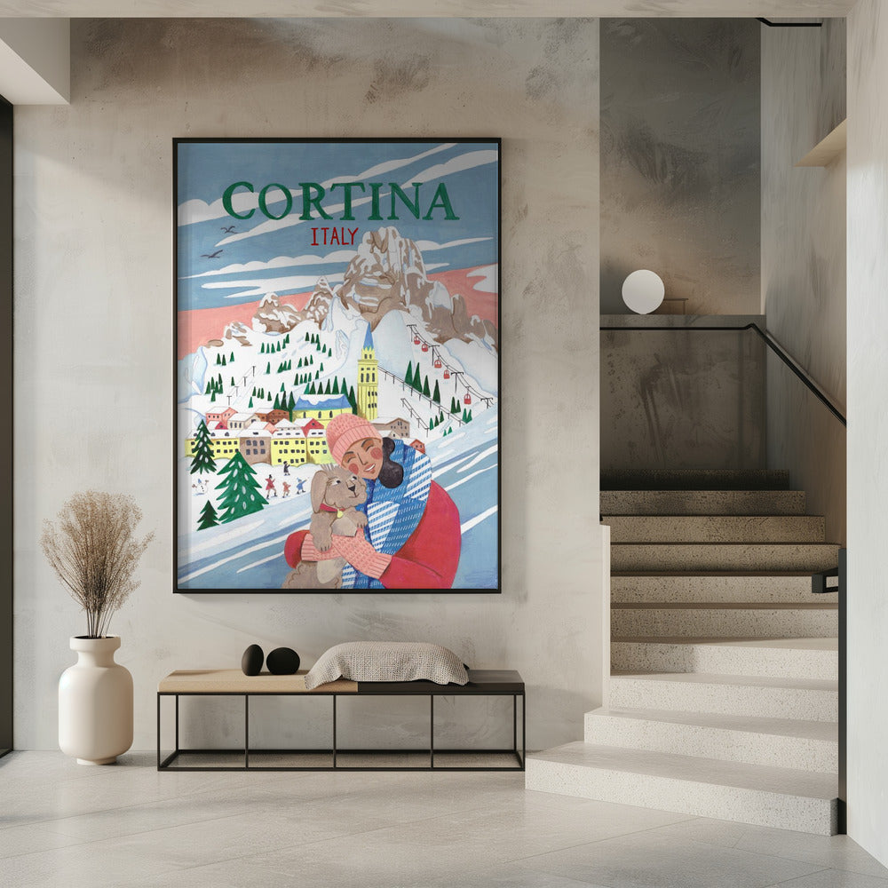Travel Poster Woman in Cortina, Italy | Poster