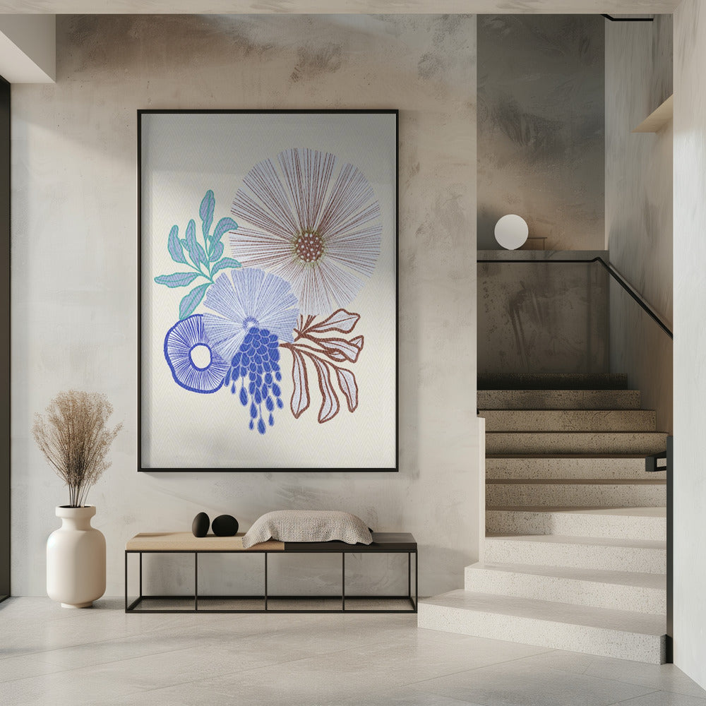 Coral floral | Poster
