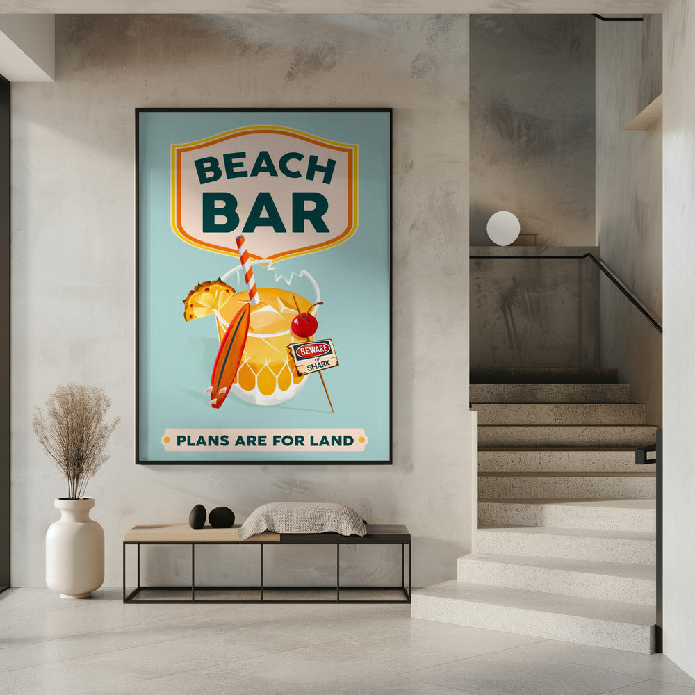 Beach Bar Summer Tropical Cocktail Bar Art | Poster
