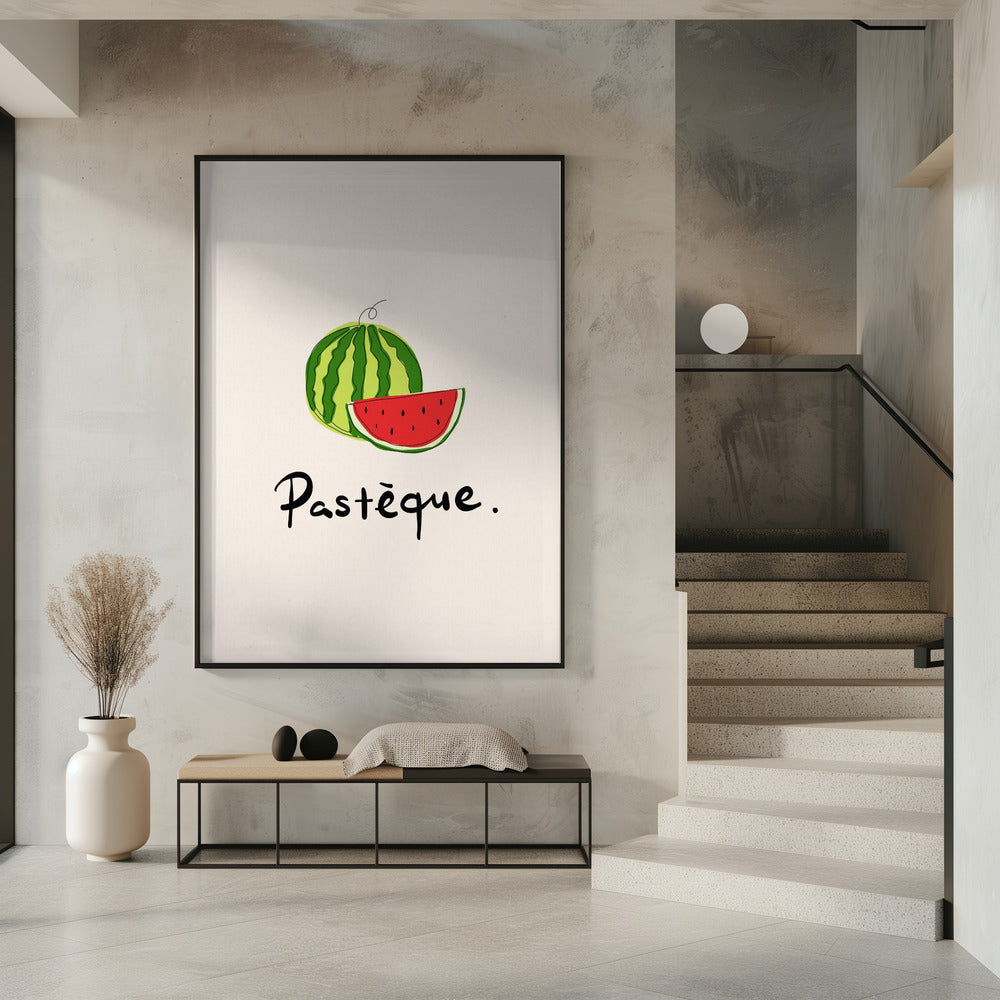 Modern French Fruits Collection "Watermelon / Pastèque" | Poster