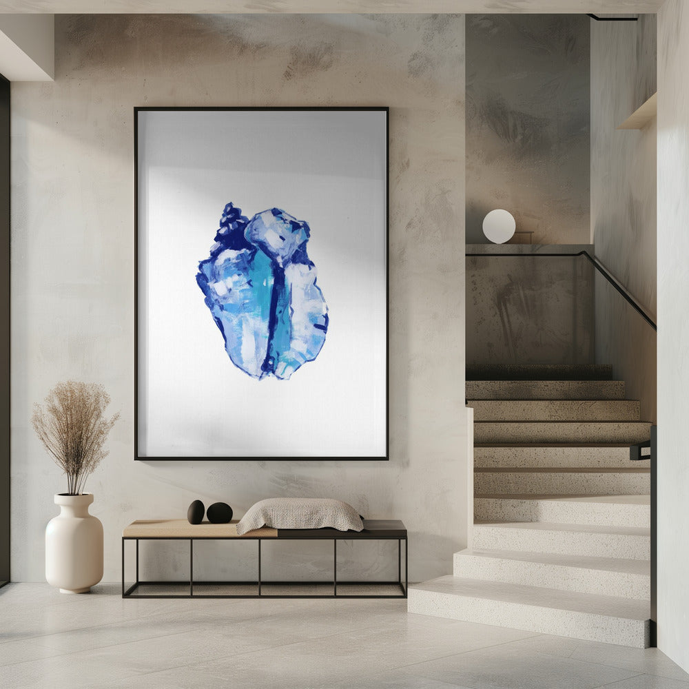 Blue Seashell On White Background No 1 | Poster