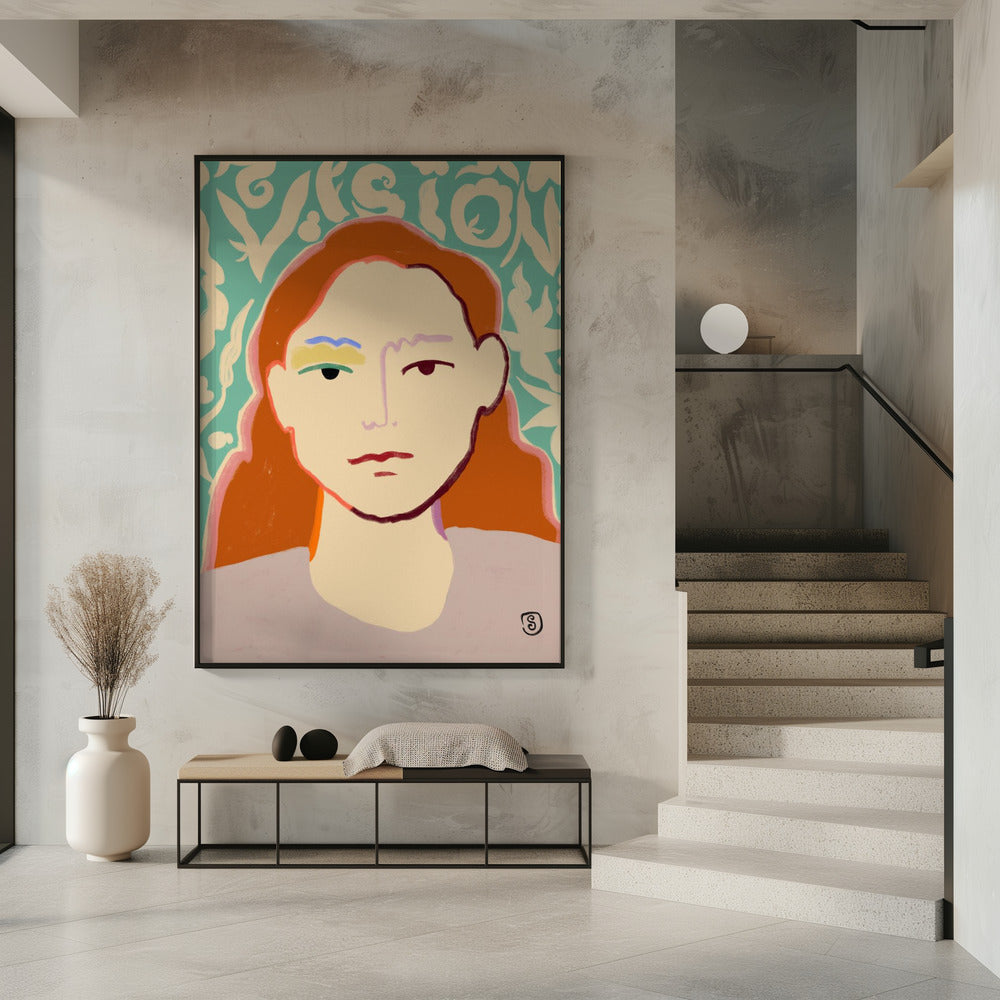 Stylized Face With Earthy Tones | Poster