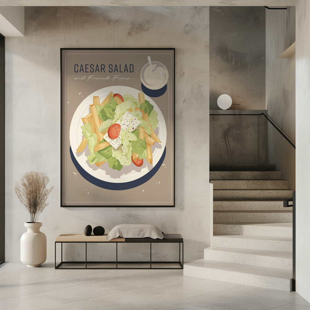 Caesar Salad and French Fries | Poster