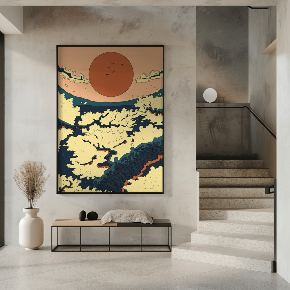 Abstract Japanese Sunset | Poster