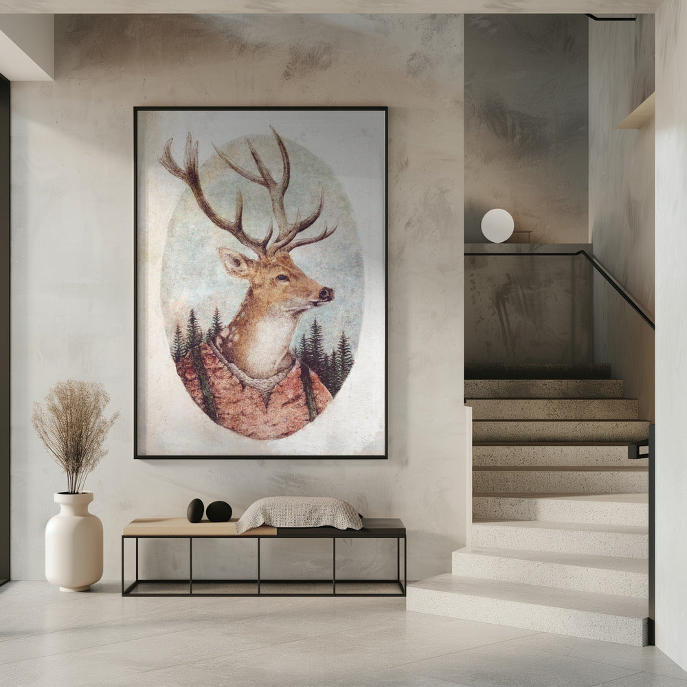 Deer In A Rustic Outfit | Poster