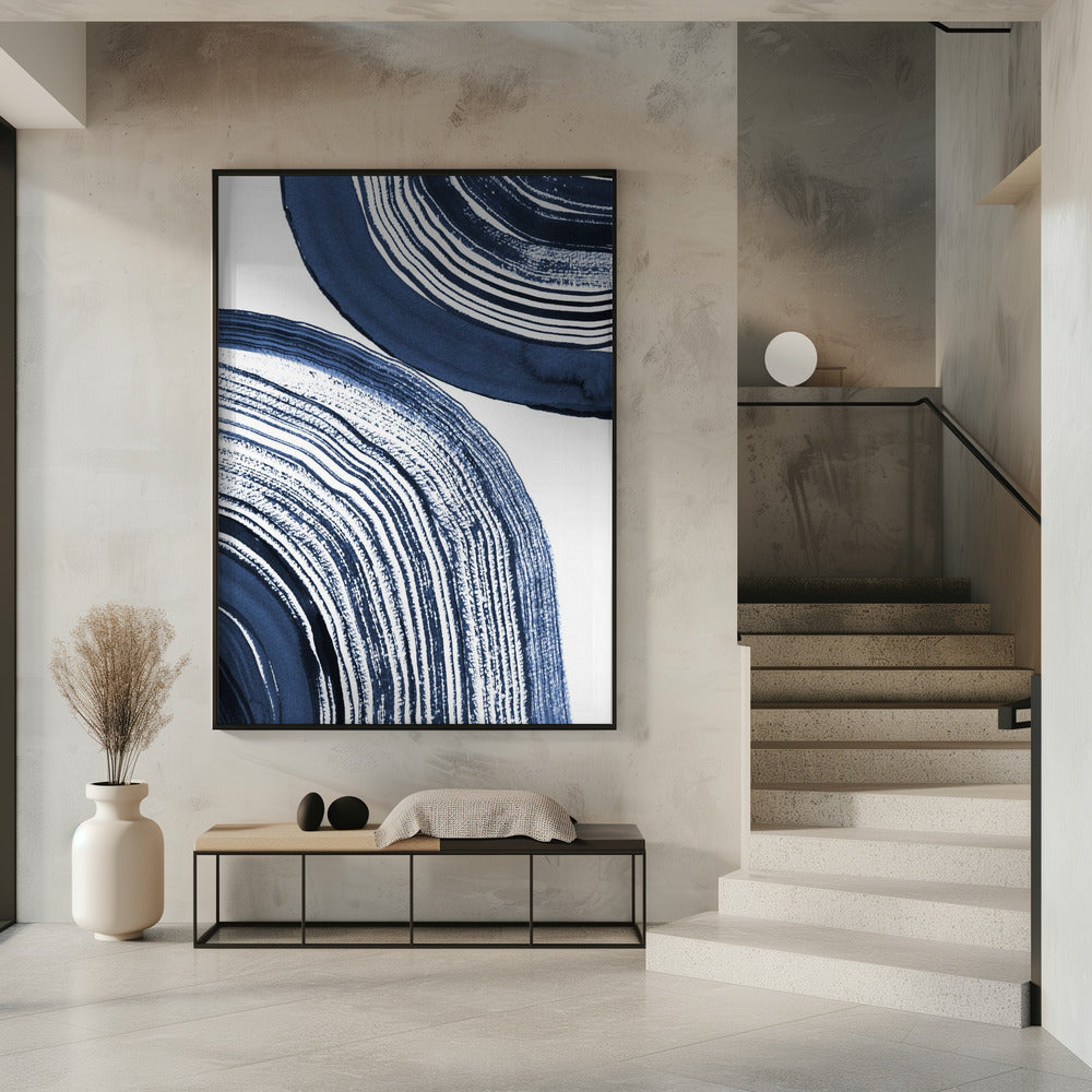 Blue Concentric Waves | Poster