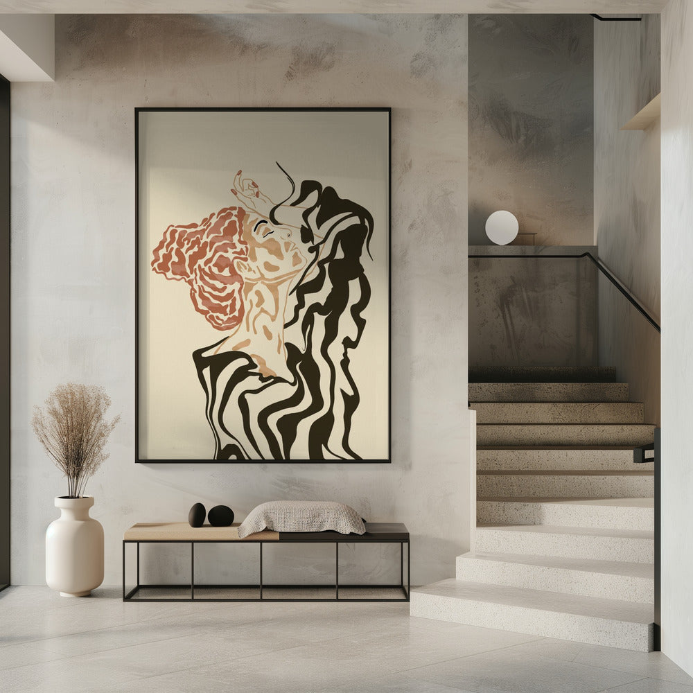 Woman In a Striped Blouse | Poster