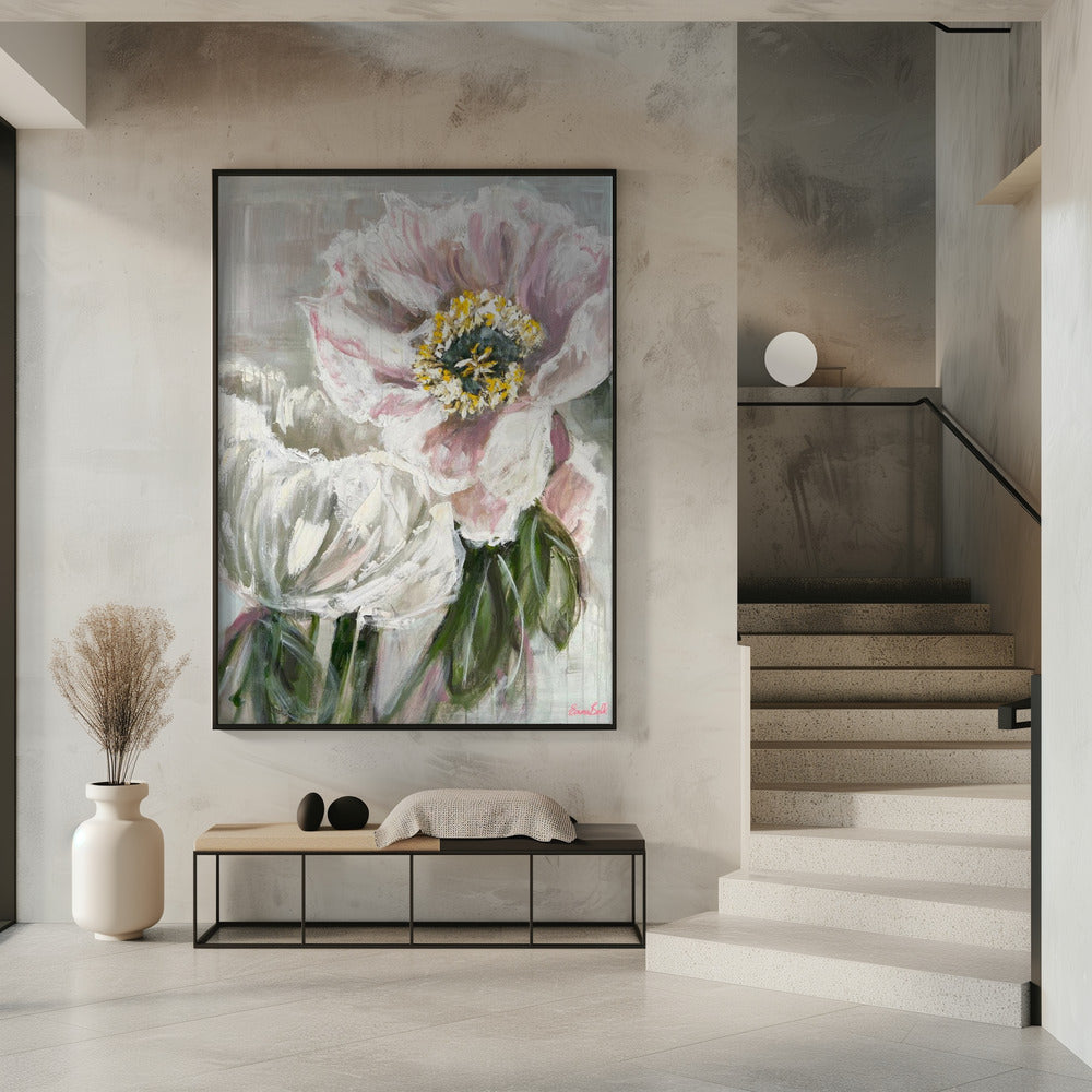 Delicate White and Pink Flowers | Poster