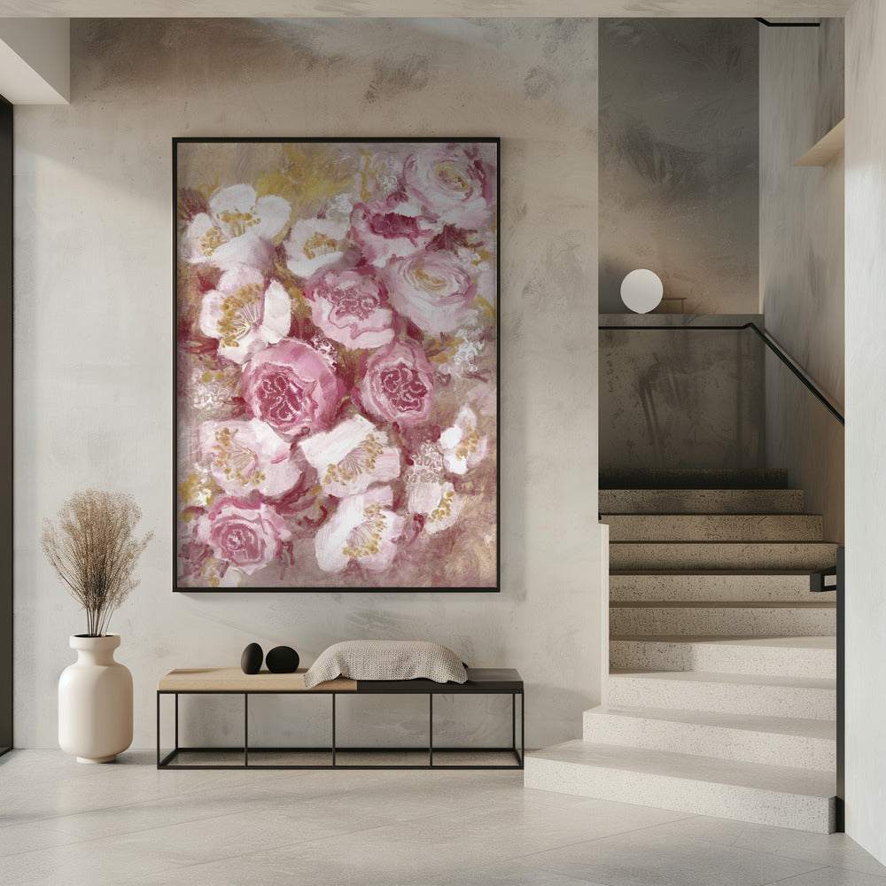 Floral Bouquet With Pink Roses | Poster