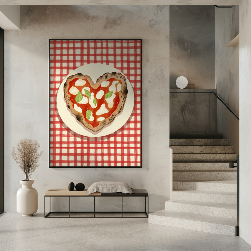 Pizza Heart checked | Poster