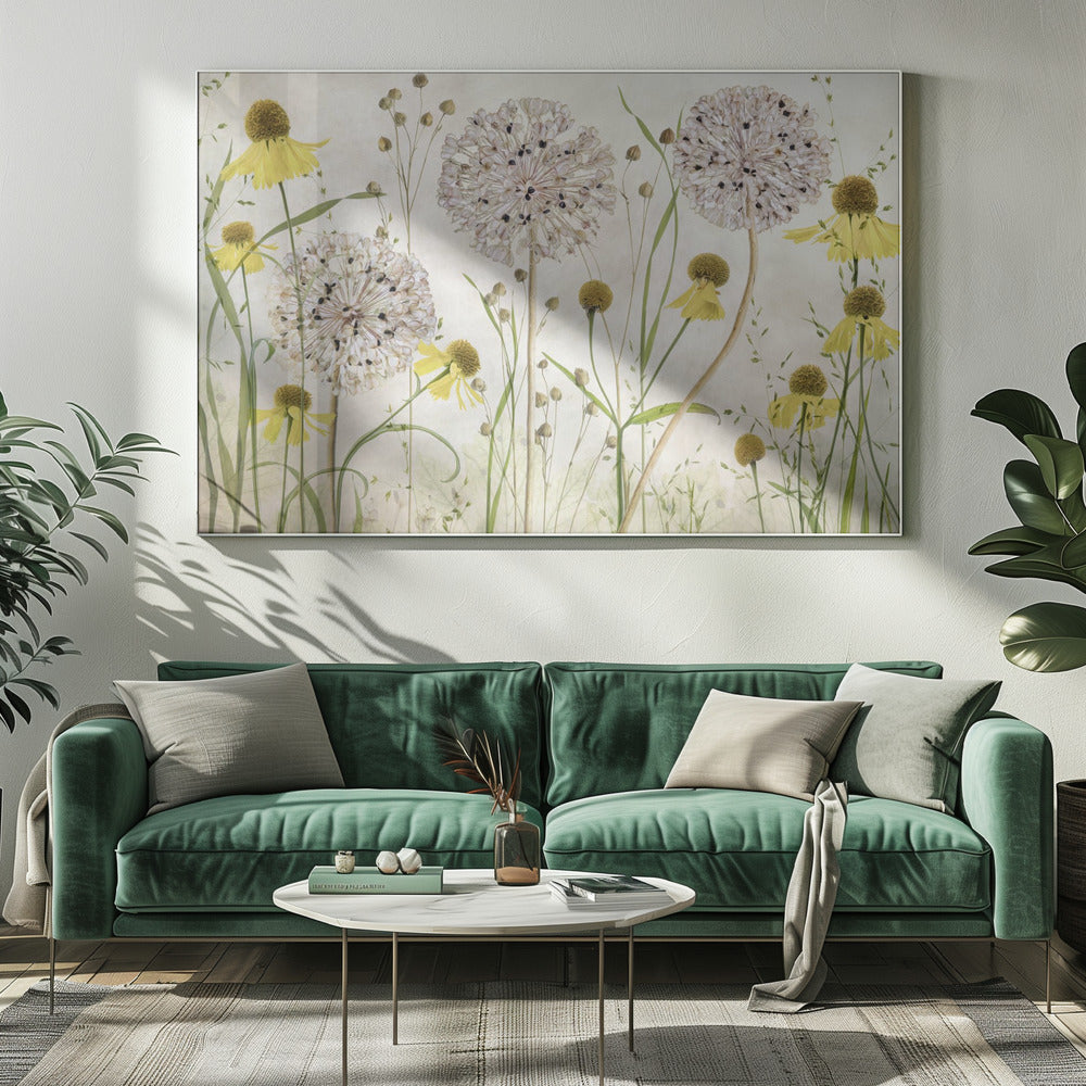 Alliums and heleniums | Canvas