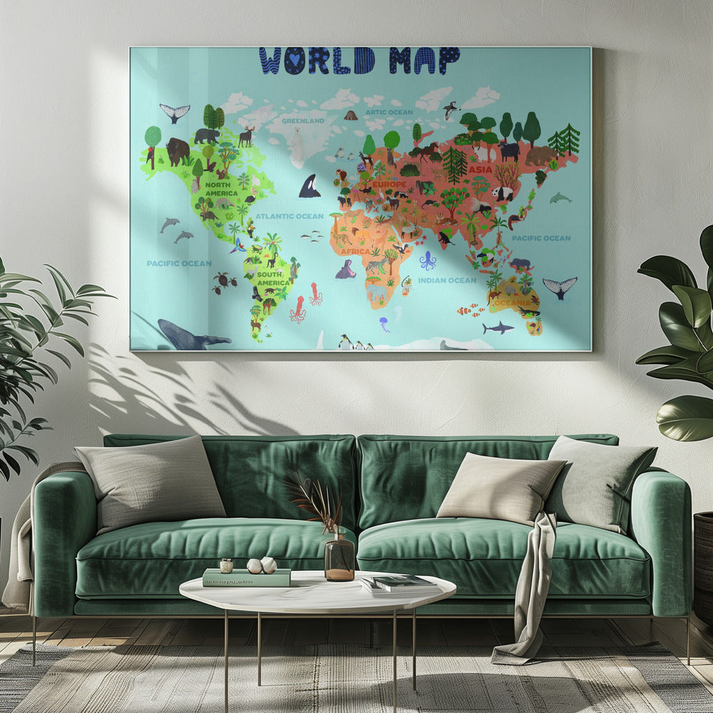 World map for kids | Canvas