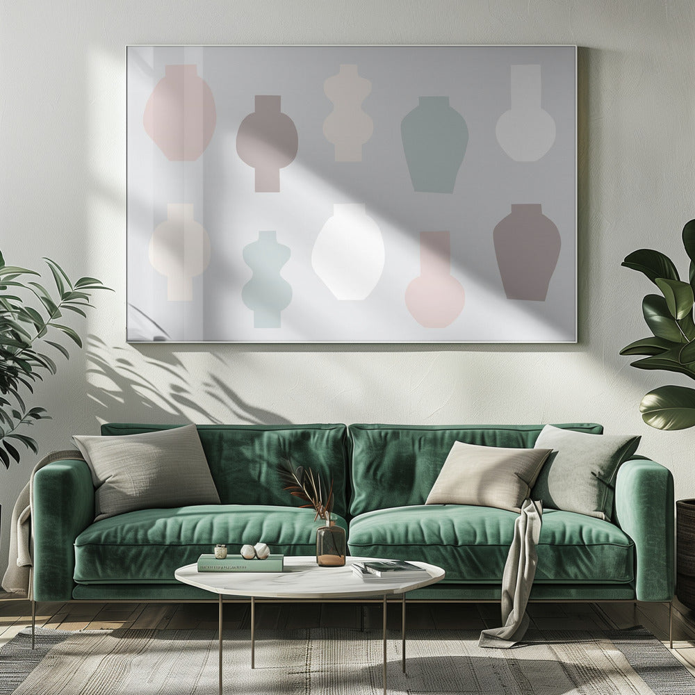 Abstract Vases Pastel | Canvas