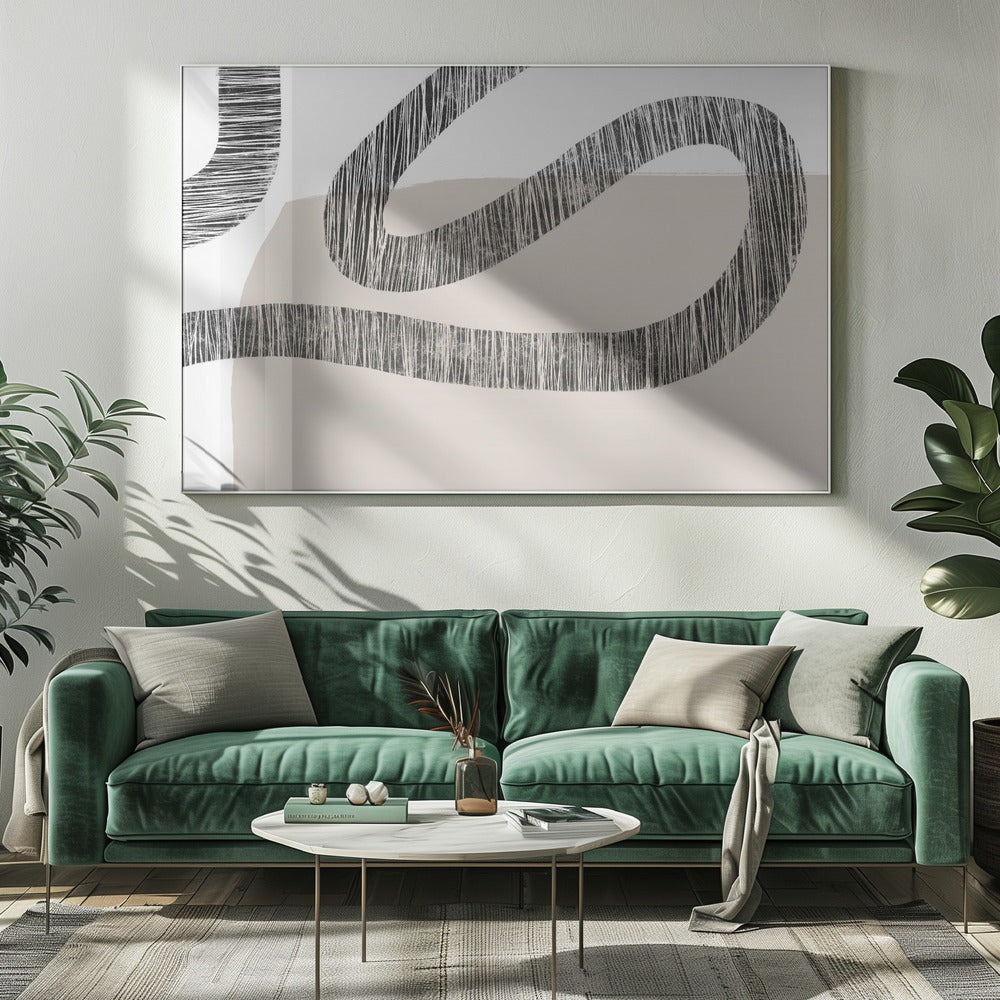 Textured Lines Over A Beige And White Background | Canvas