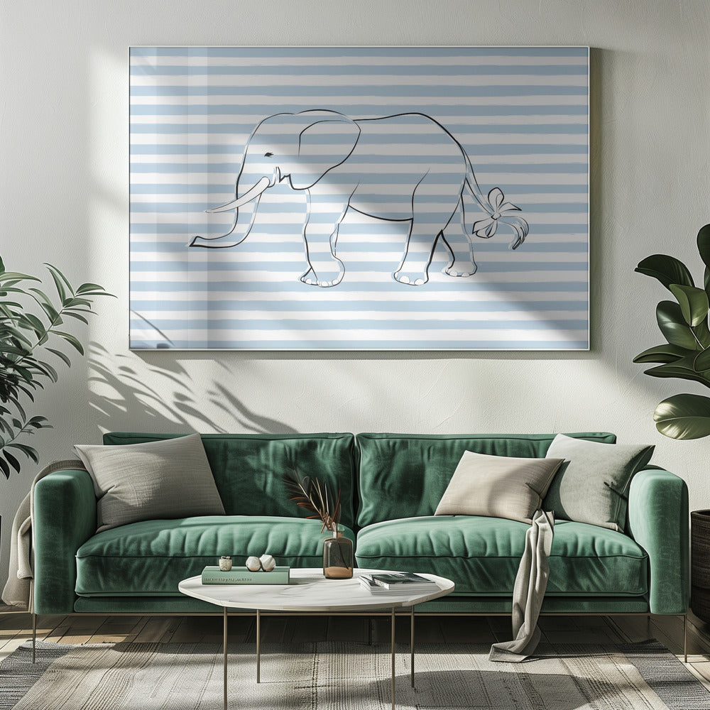 Striped Elephant Bow | Canvas