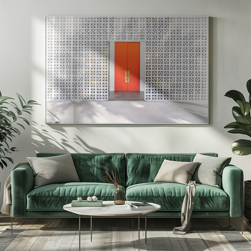 Parker Orange Doors and Breezeblock Wall | Canvas