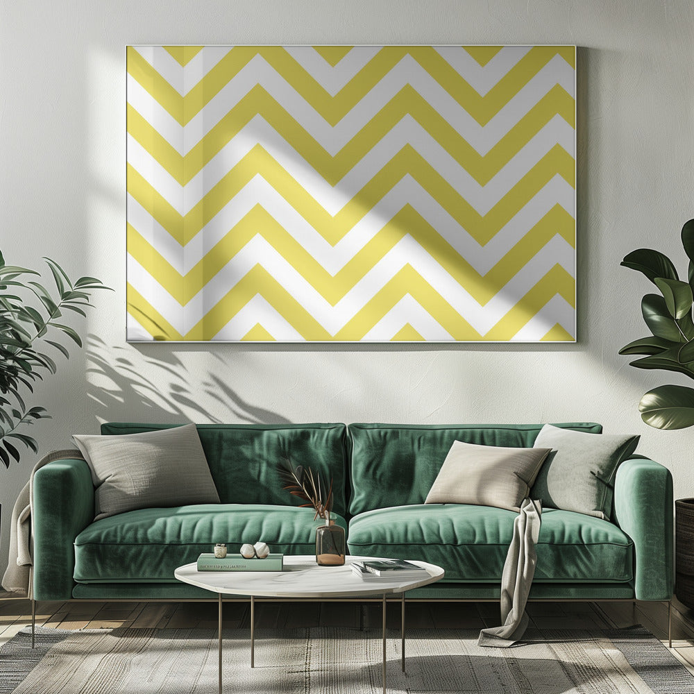 Chevron Yellow and White | Canvas