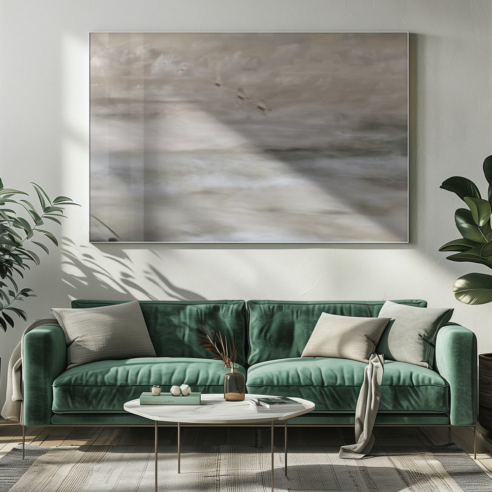 Swans over sea | Canvas
