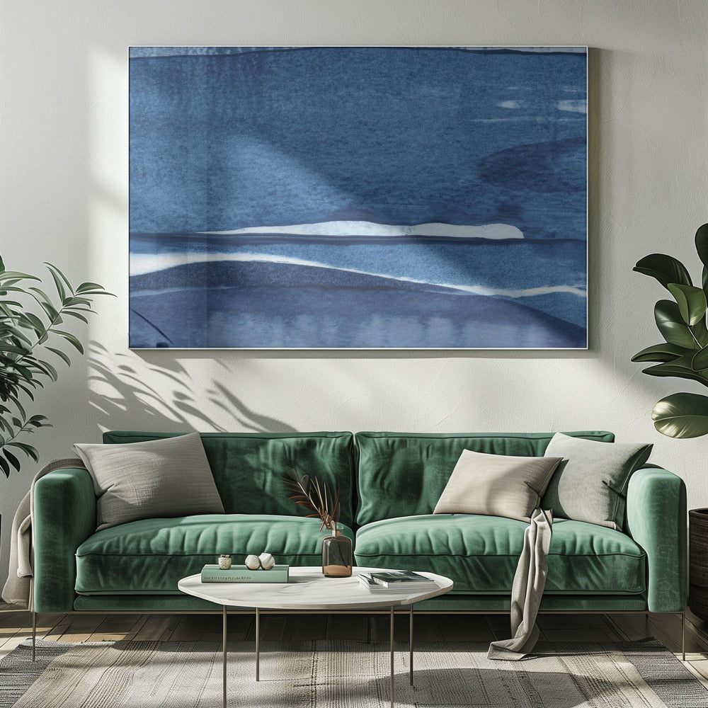 Blue Watercolor Waves | Canvas