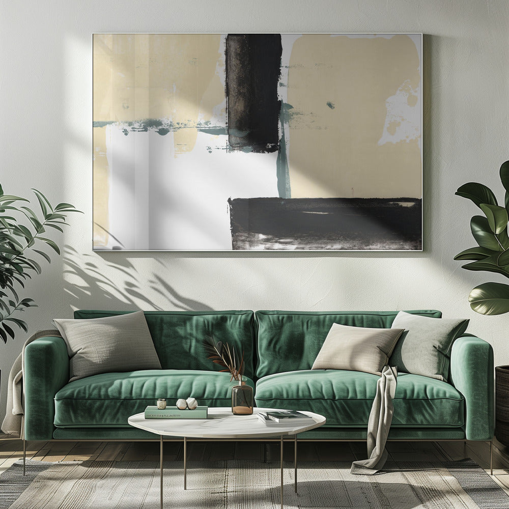 Neutral & Black Art Print No 1 | Canvas