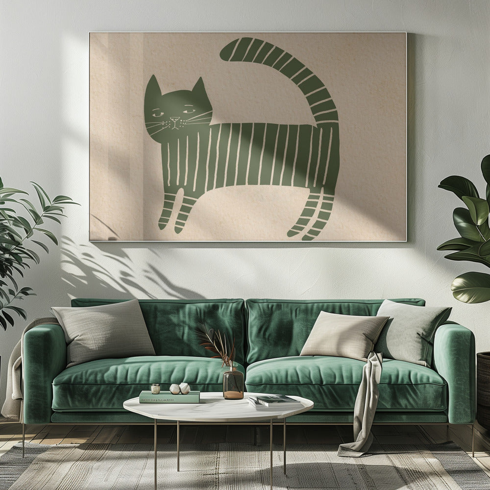 Green cat nursey | Canvas