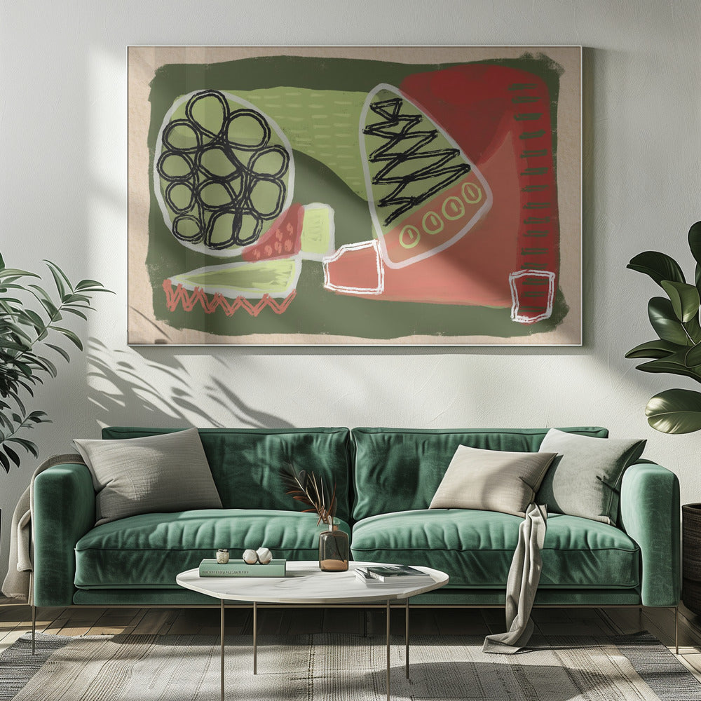 Abstract green and red | Canvas