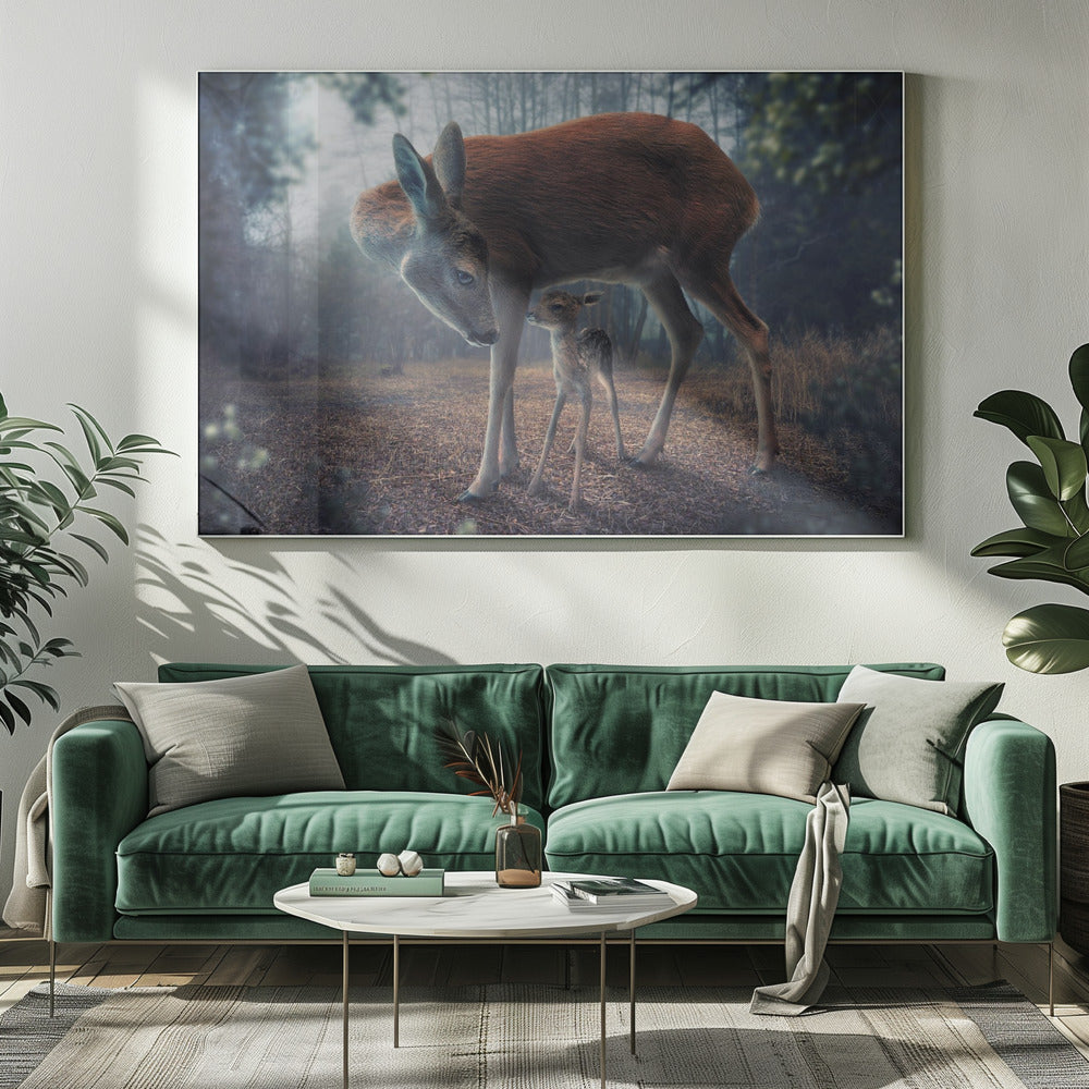 Mother and Fawn | Canvas
