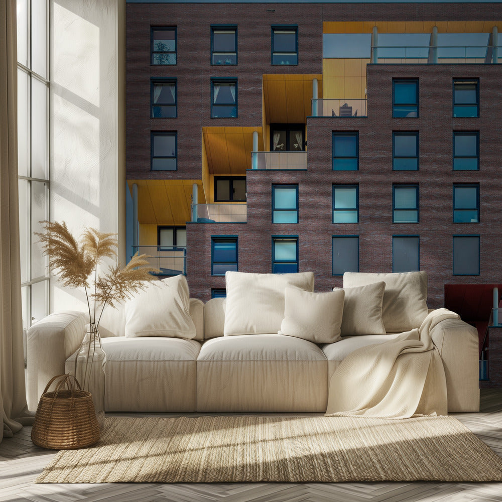 Yellow-red in wall | Wallpaper