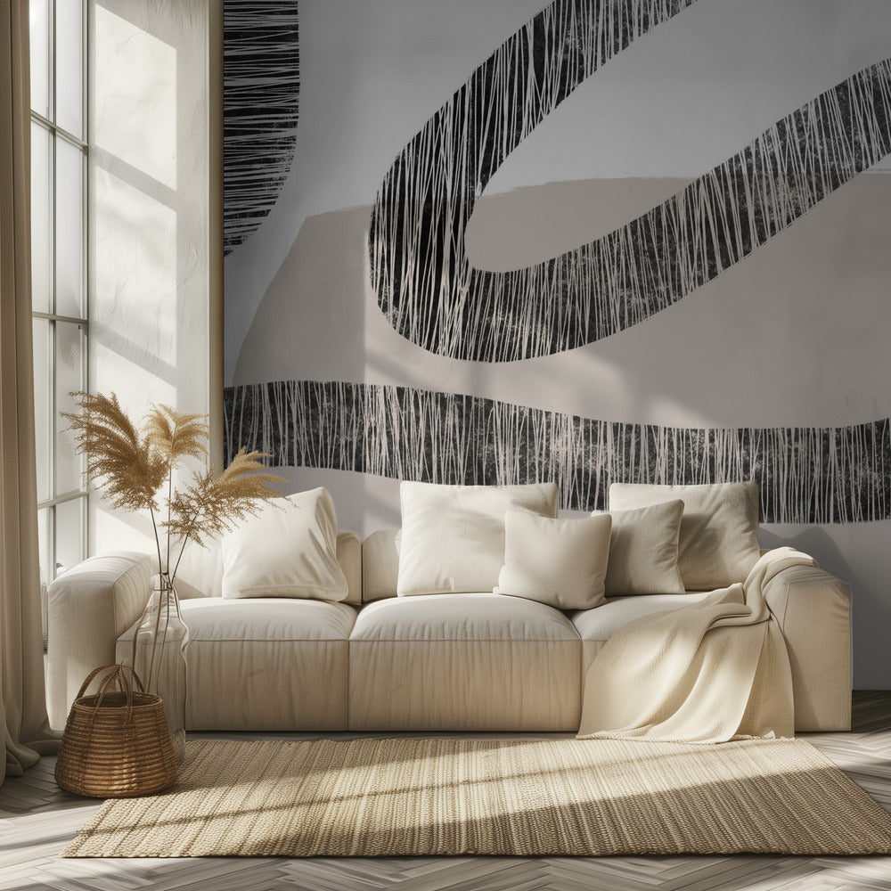 Textured Lines Over A Beige And White Background | Wallpaper