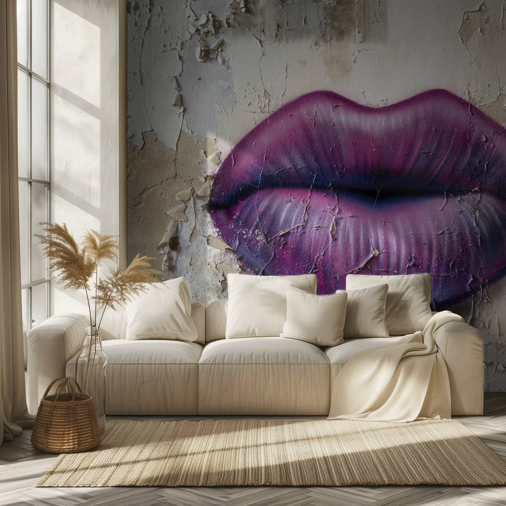 Lips on the Wall | Wallpaper