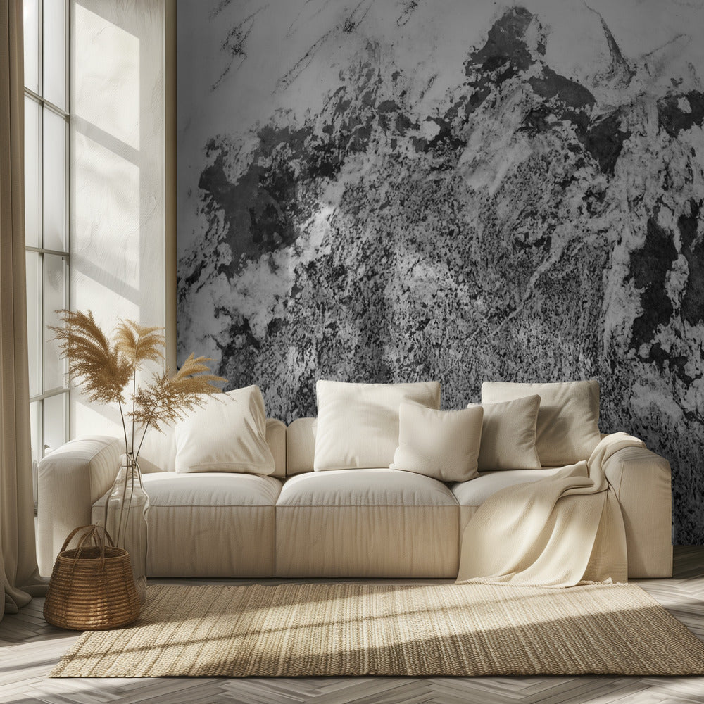 Black and White Marble Mountain 05 | Wallpaper