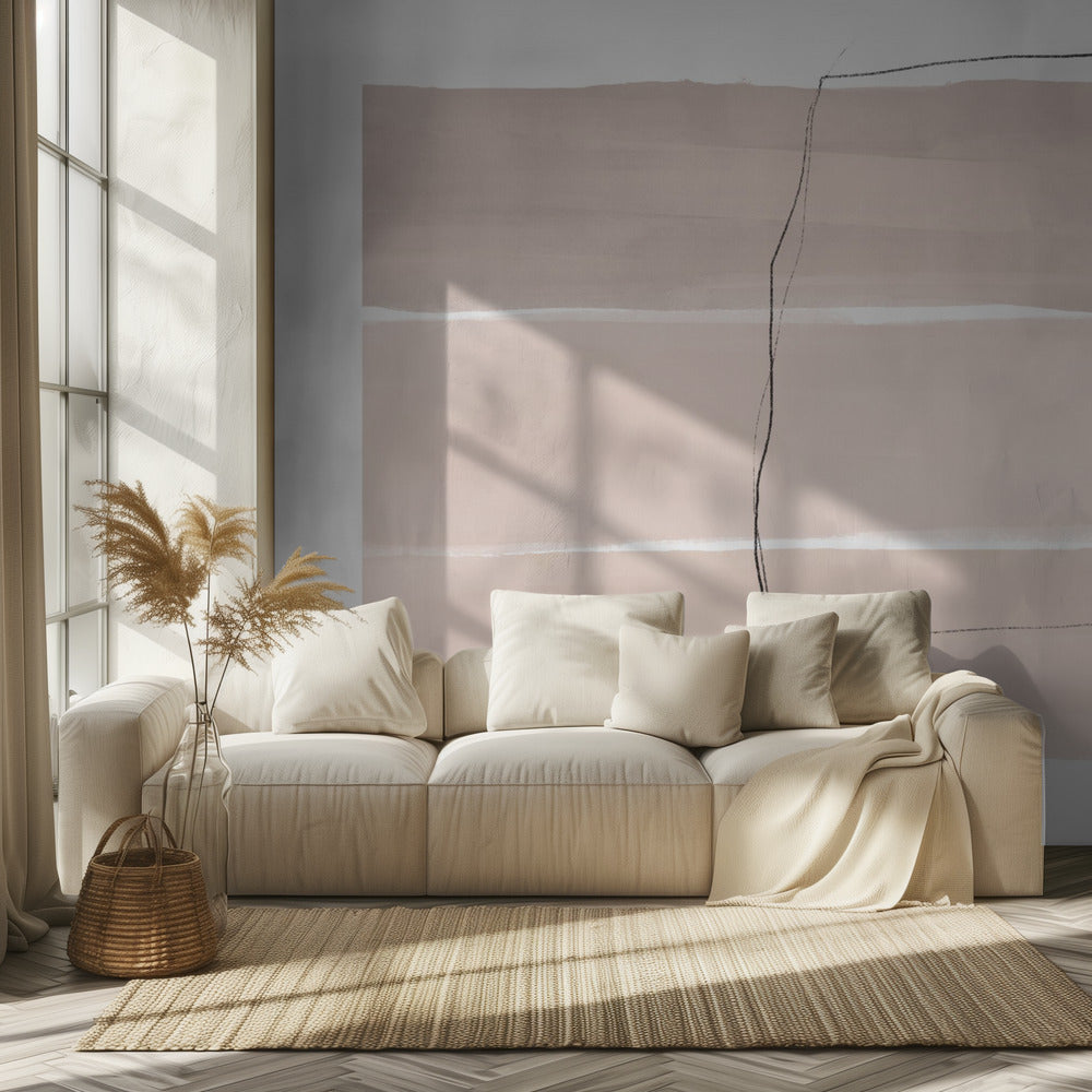 Soft Beige Tones With Horizontal Bands | Wallpaper