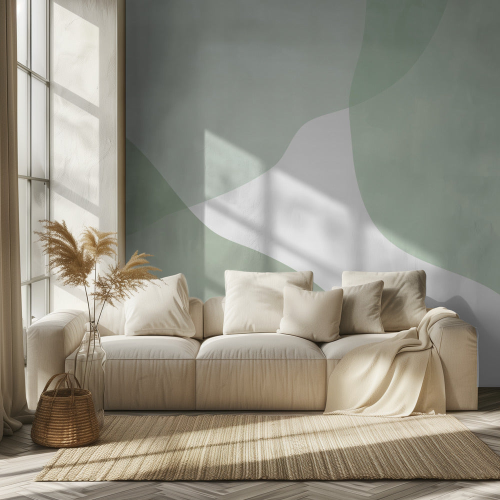 Soft Green Waves | Wallpaper