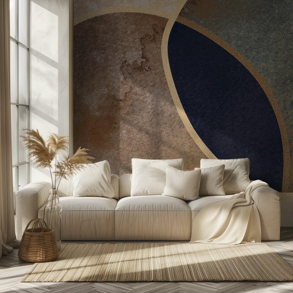 Abstract Circles With Gold 1 | Wallpaper