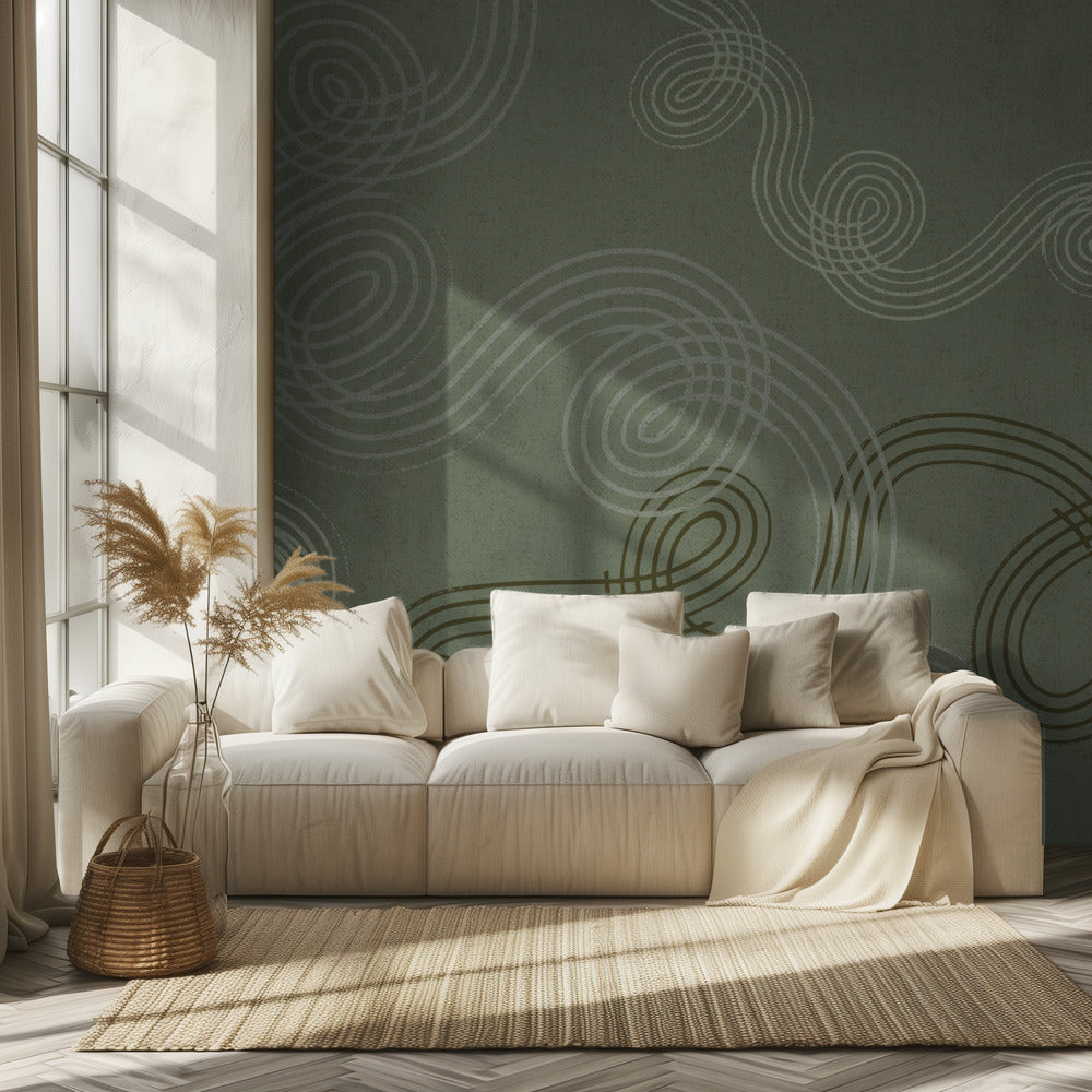 calming essentials loops sage green | Wallpaper