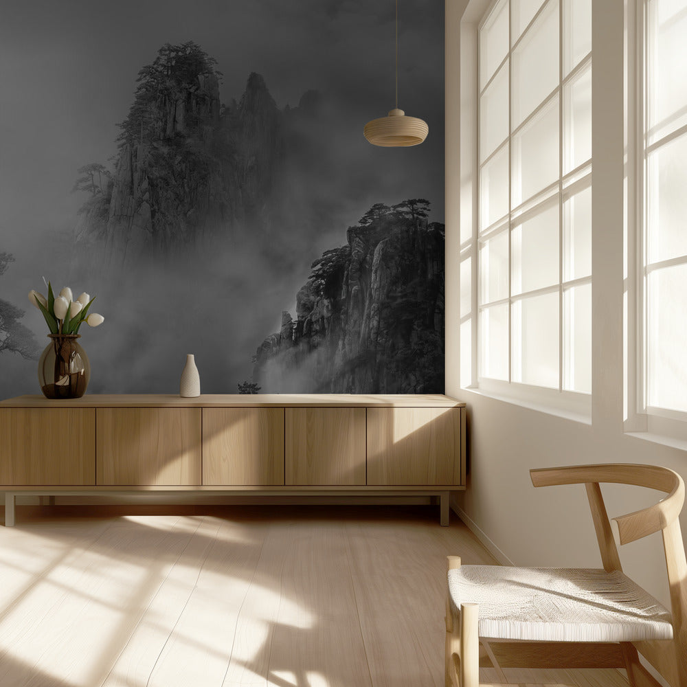 Huang Shan In The Fog | Wallpaper