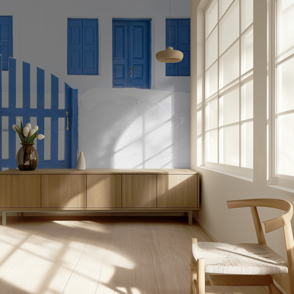 whitewash and blue paint | Wallpaper