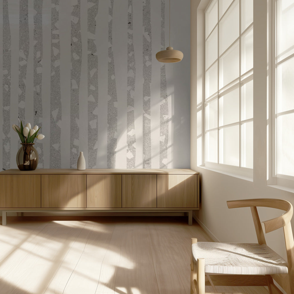 Vertical Gray And White Stripes | Wallpaper