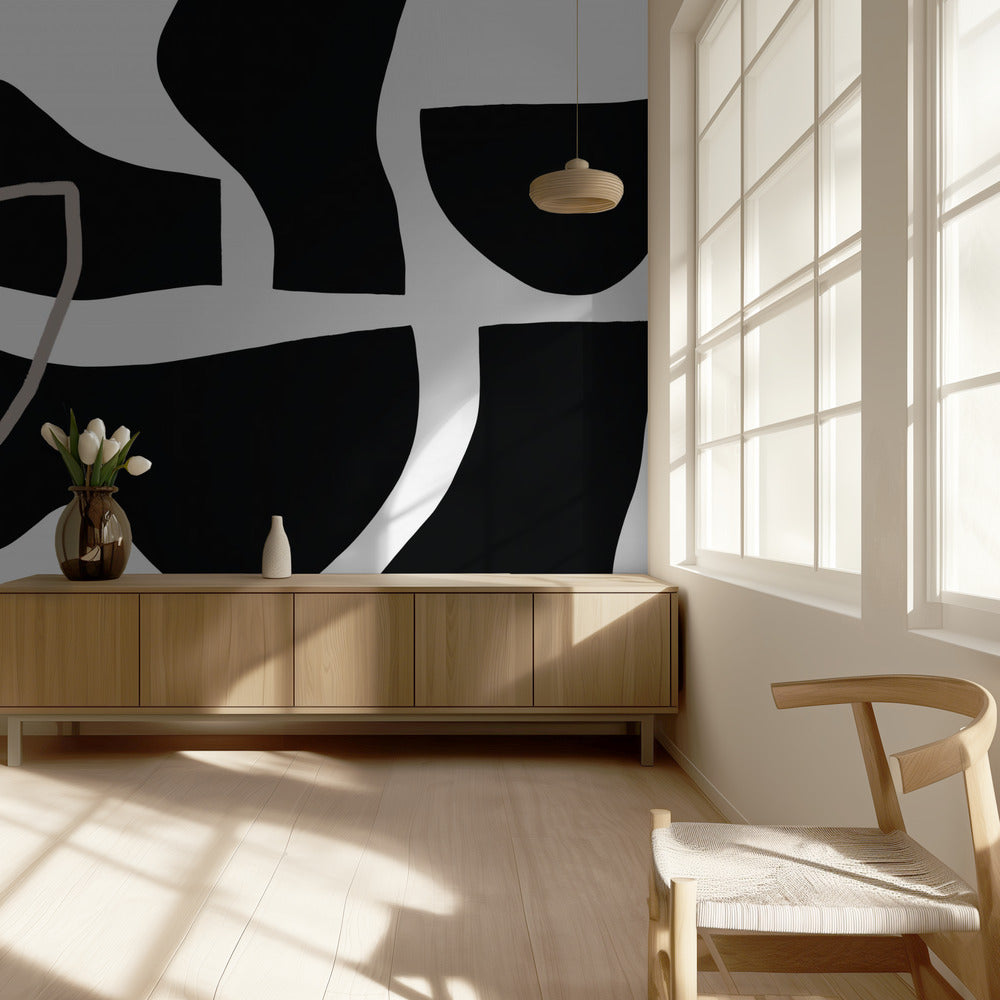 Black Shapes On A White Background | Wallpaper