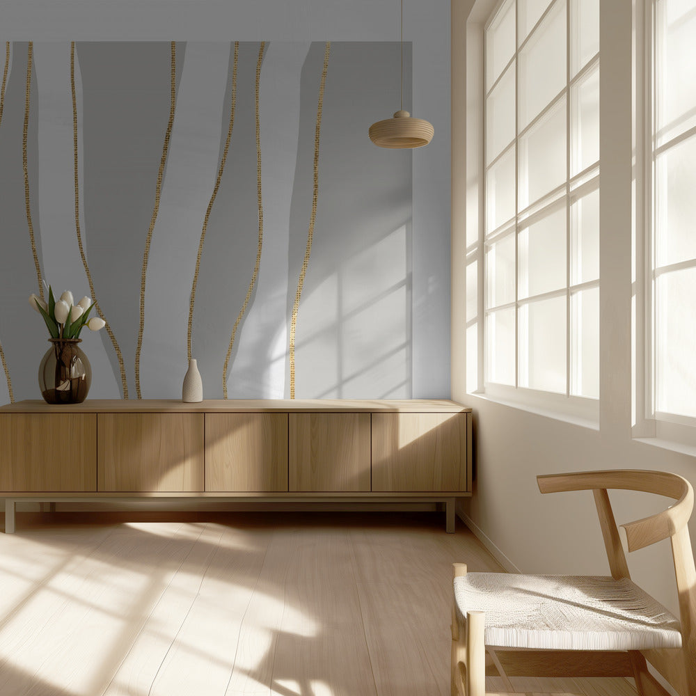 Gold And White Golden Waves | Wallpaper